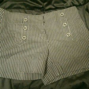 Blue and white striped shorts